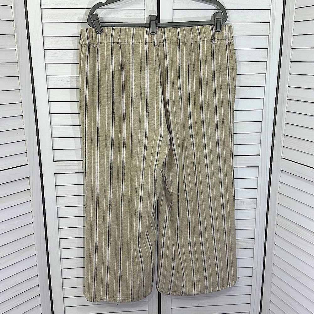 J. Jill Pants Size Large Crop Linen Blend NWOT Tan Inspection Stickers Intact - Picture 8 of 14